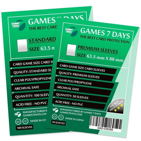 Протектори для карток Games7Days (63,5 х 88 мм, Card Game, 100 шт.) (STANDART) PRT-6388S фото